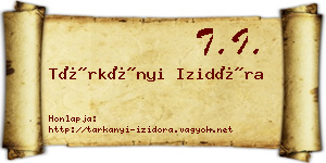 Tárkányi Izidóra névjegykártya